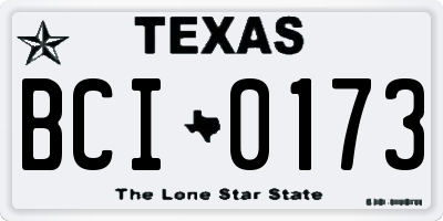 TX license plate BCI0173