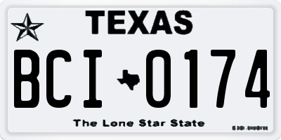 TX license plate BCI0174