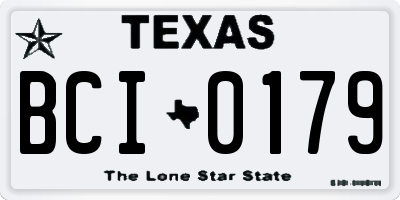 TX license plate BCI0179