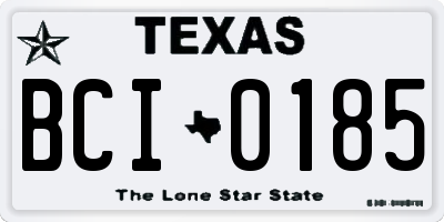 TX license plate BCI0185