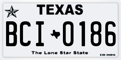 TX license plate BCI0186