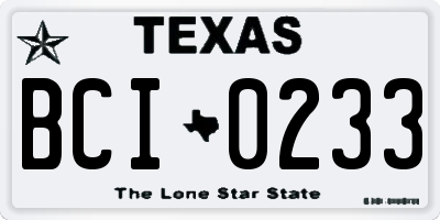 TX license plate BCI0233