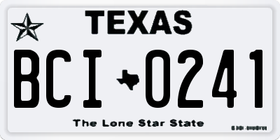 TX license plate BCI0241
