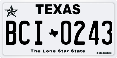 TX license plate BCI0243