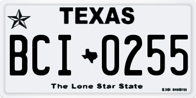TX license plate BCI0255