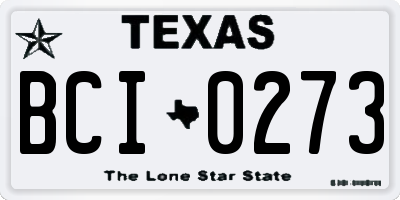 TX license plate BCI0273