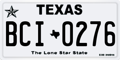 TX license plate BCI0276