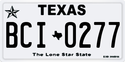 TX license plate BCI0277