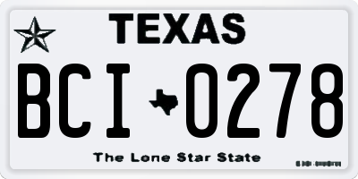 TX license plate BCI0278