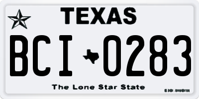 TX license plate BCI0283