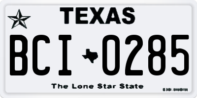 TX license plate BCI0285