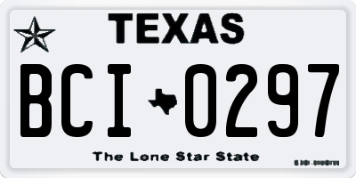 TX license plate BCI0297