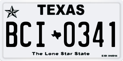 TX license plate BCI0341