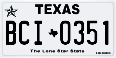TX license plate BCI0351