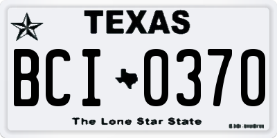 TX license plate BCI0370