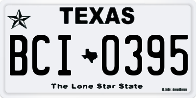 TX license plate BCI0395