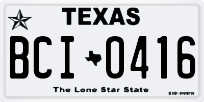 TX license plate BCI0416