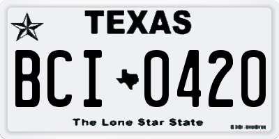 TX license plate BCI0420