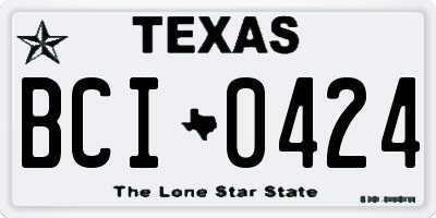 TX license plate BCI0424