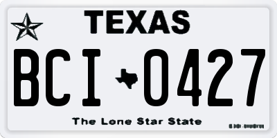 TX license plate BCI0427