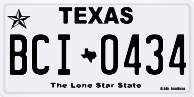 TX license plate BCI0434