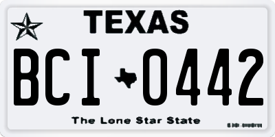TX license plate BCI0442
