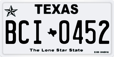 TX license plate BCI0452