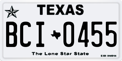 TX license plate BCI0455