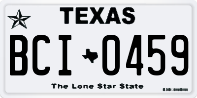 TX license plate BCI0459