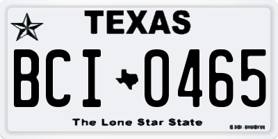 TX license plate BCI0465