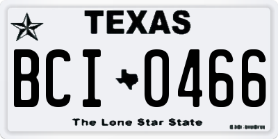 TX license plate BCI0466
