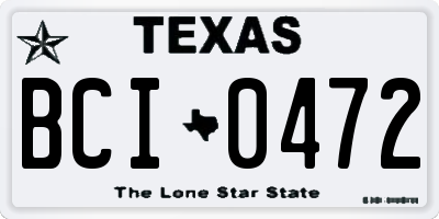 TX license plate BCI0472