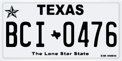 TX license plate BCI0476