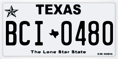 TX license plate BCI0480