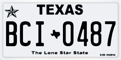TX license plate BCI0487