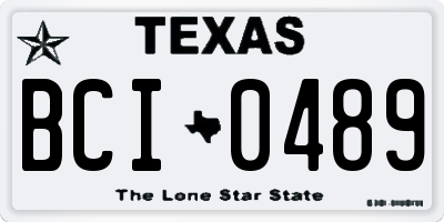 TX license plate BCI0489