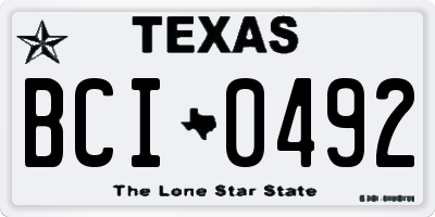 TX license plate BCI0492