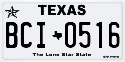 TX license plate BCI0516