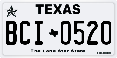 TX license plate BCI0520