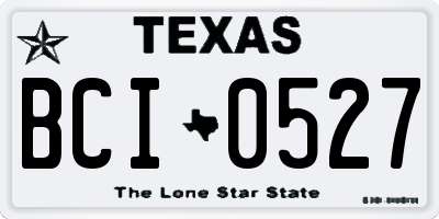 TX license plate BCI0527