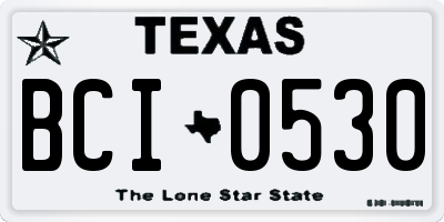 TX license plate BCI0530