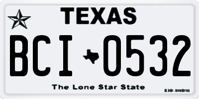 TX license plate BCI0532