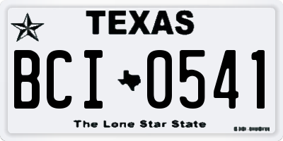 TX license plate BCI0541