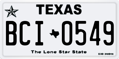 TX license plate BCI0549