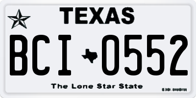 TX license plate BCI0552
