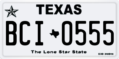 TX license plate BCI0555