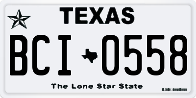 TX license plate BCI0558
