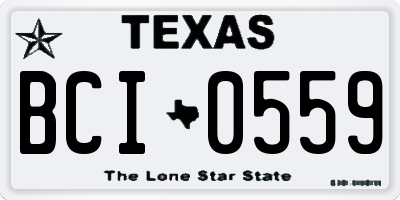 TX license plate BCI0559