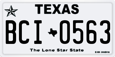TX license plate BCI0563