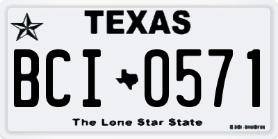 TX license plate BCI0571